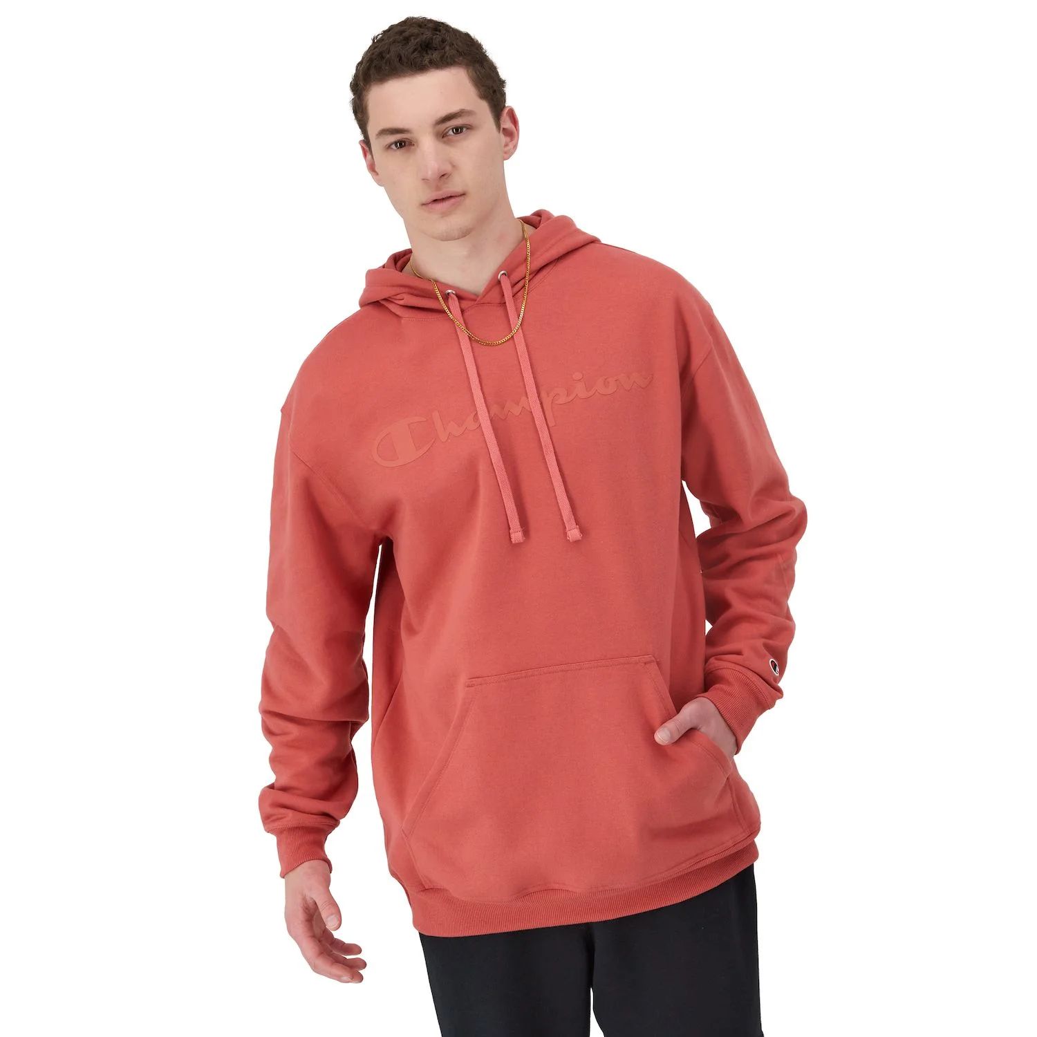 Champion Powerblend Graphic Hoodie Sweatshirt GF89H586YAB - Picture 3 of 3