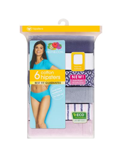 Fruit Of The Loom Hipster Panty Assorted 6 Pack 6DHIPO1 - Picture 1 of 2