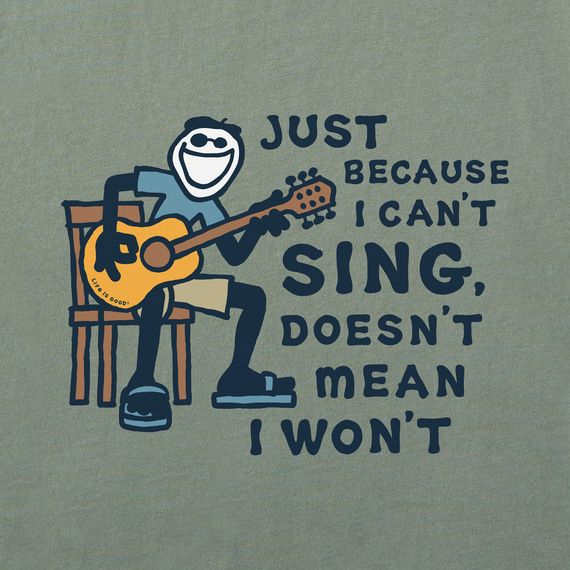 Life is Good Herren Kurzarm Crusher Lite T-Shirt Jake Cant Sing Gitarre 102250 - Bild 1 von 1