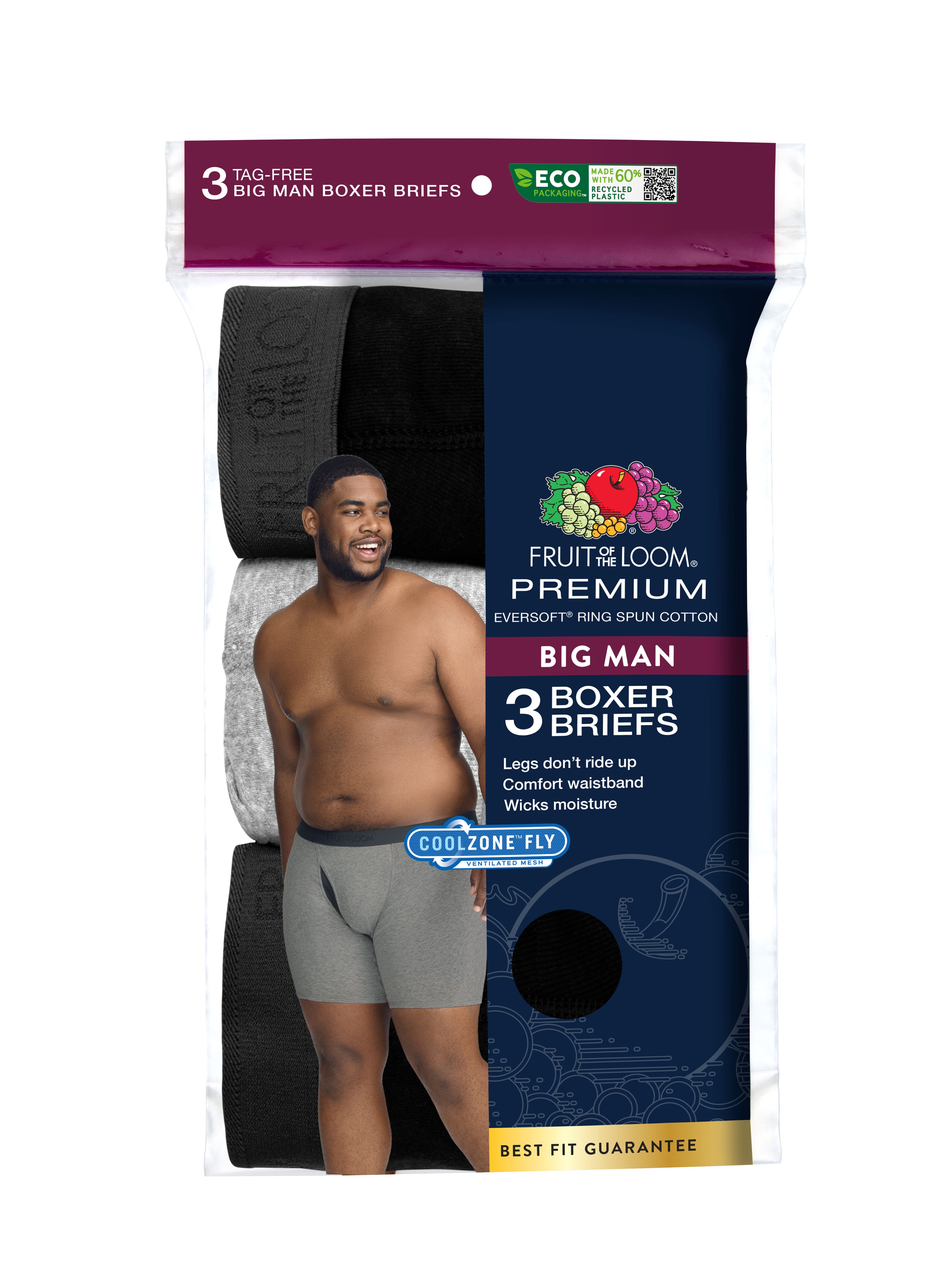Fruit Of The Loom Mens Big And Tall Boxer Brief Mid Rise 3
