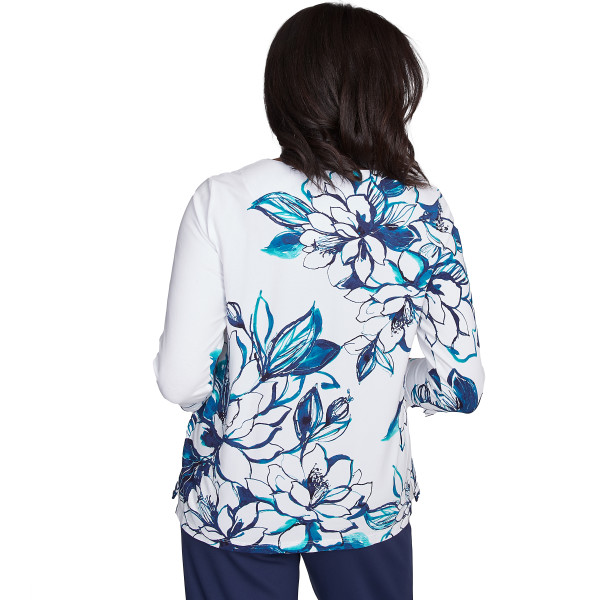 Alfred Dunner Nantucket Fineline Floral Knit Shirt Petite Size 89950WB - Bild 2 von 2