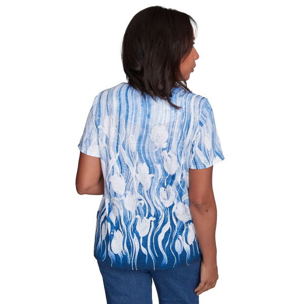 Alfred Dunner Flower Power Strickshirt mit Tulpenbordüre 91458WD - Bild 2 von 2