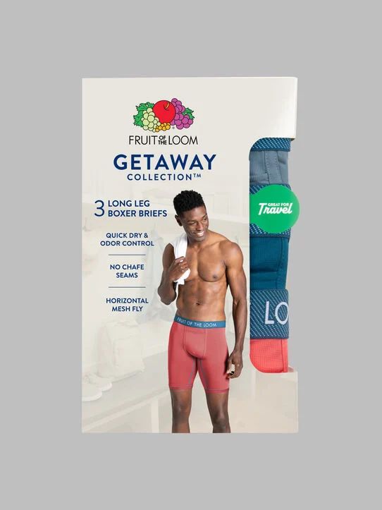 Fruit Of The Loom Herren 3er Pack verschiedene Boxershorts Mid Rise Long Leg 3GMLLC1 - Bild 1 von 3