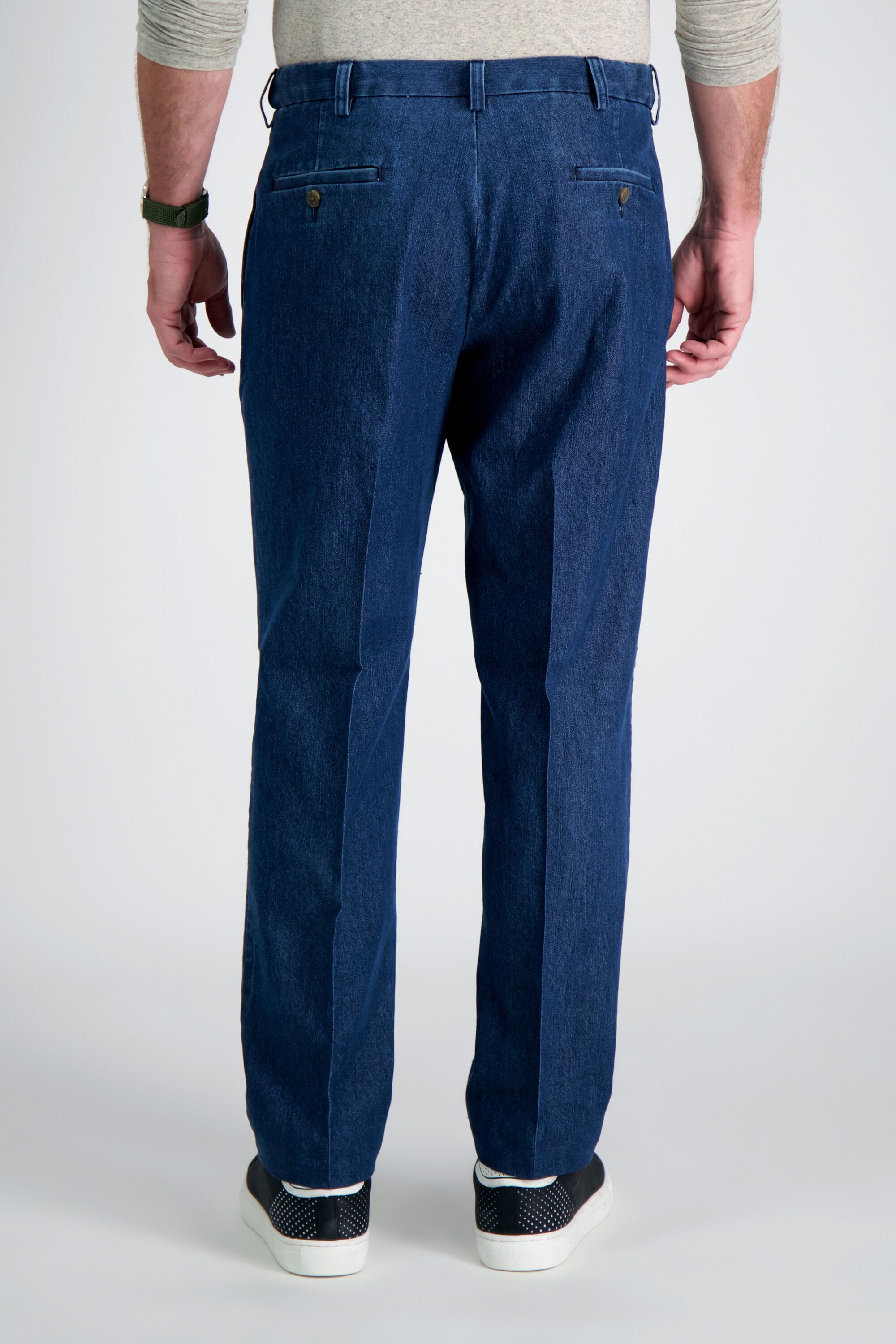 Haggar Stretch Denim Pleated Front Trouser HC00280 - Picture 3 of 3