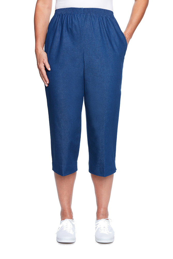 Alfred Dunner Women's Classics Denim Capri 09510 - Picture 1 of 6