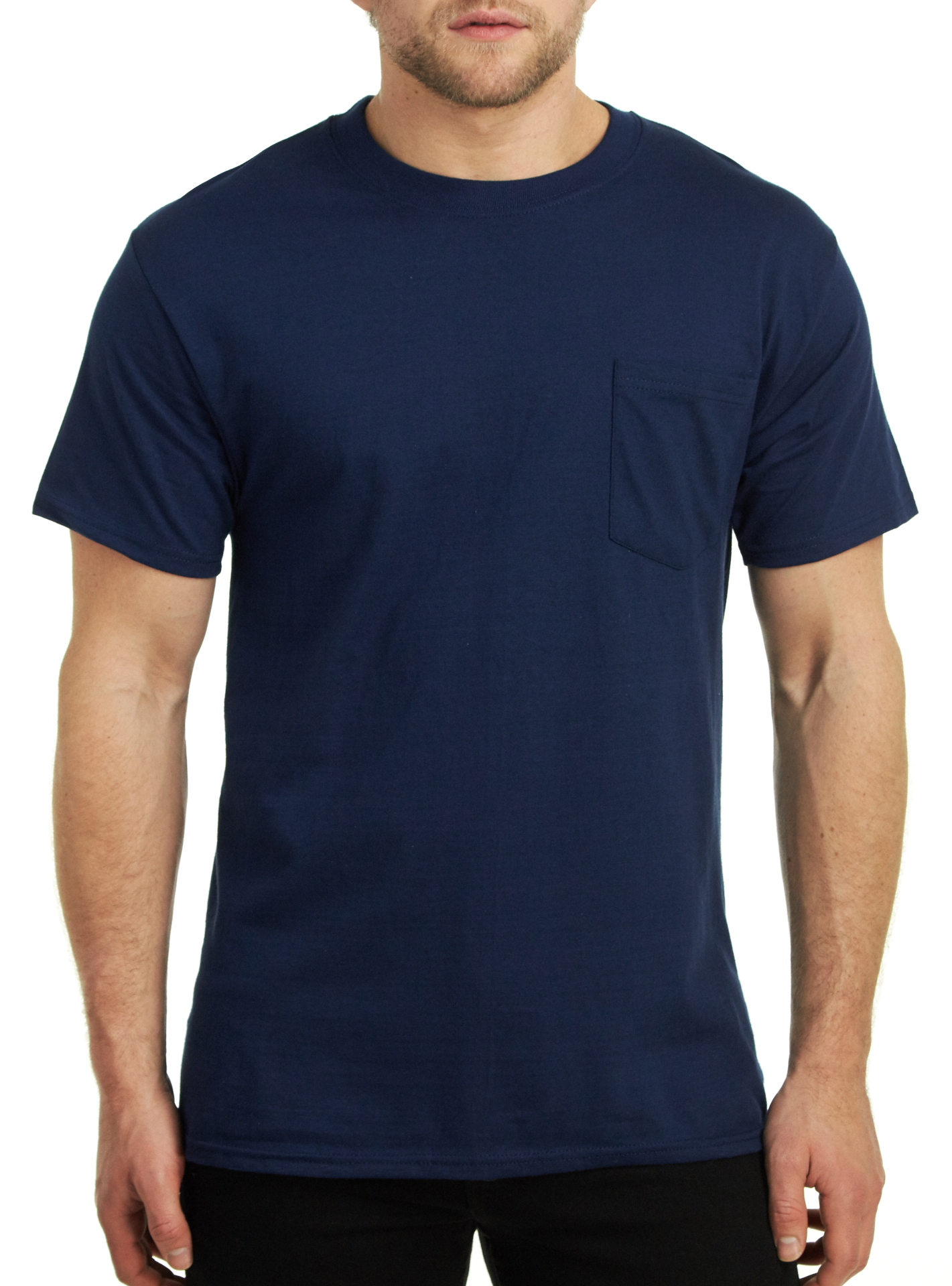 Hanes Men's Short Sleeve Beefy-T Pocket T-Shirts 5190 - Picture 7 of 11