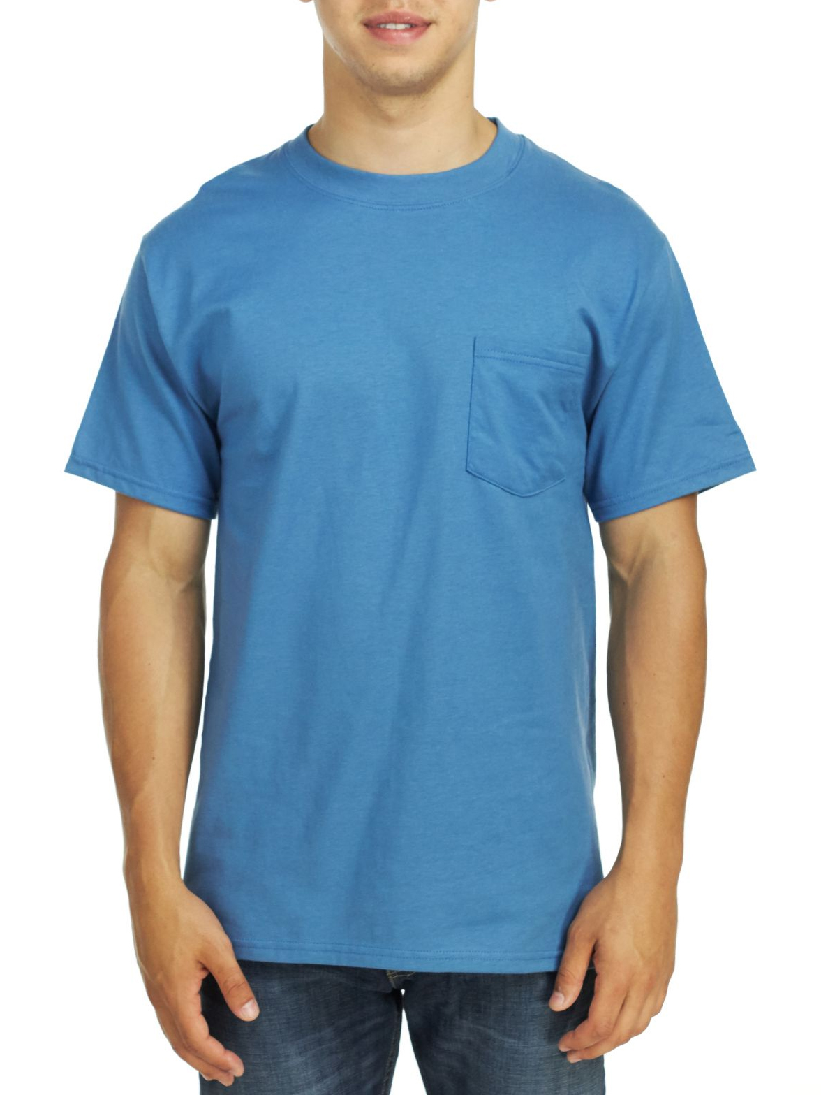 Hanes Men's Short Sleeve Beefy-T Pocket T-Shirts 5190 - Picture 8 of 11