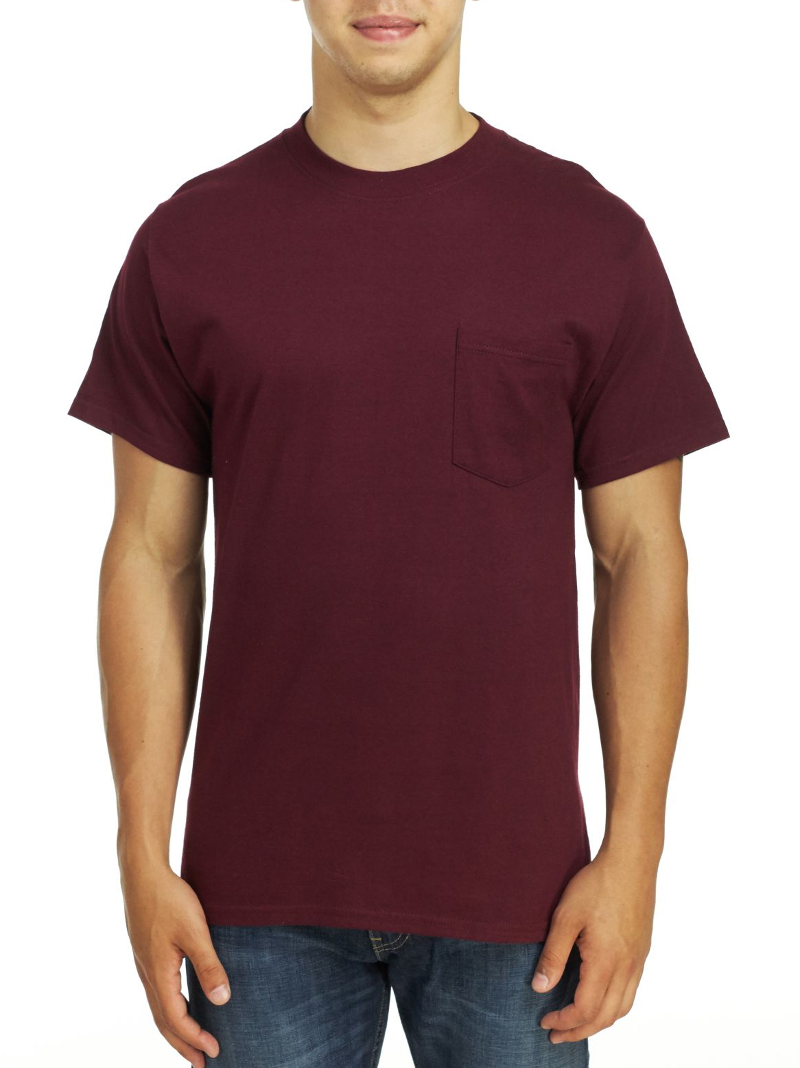 Hanes Men's Short Sleeve Beefy-T Pocket T-Shirts 5190 - Picture 9 of 11
