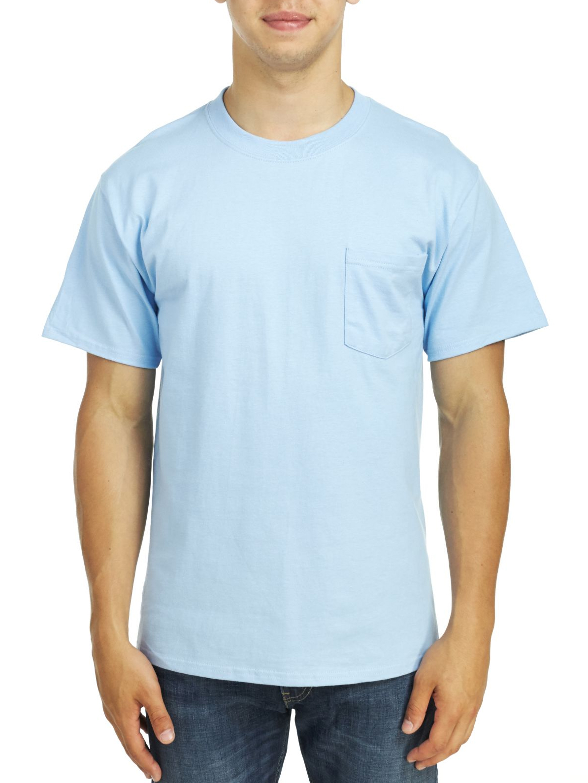 Hanes Men's Short Sleeve Beefy-T Pocket T-Shirts 5190 - Picture 10 of 11