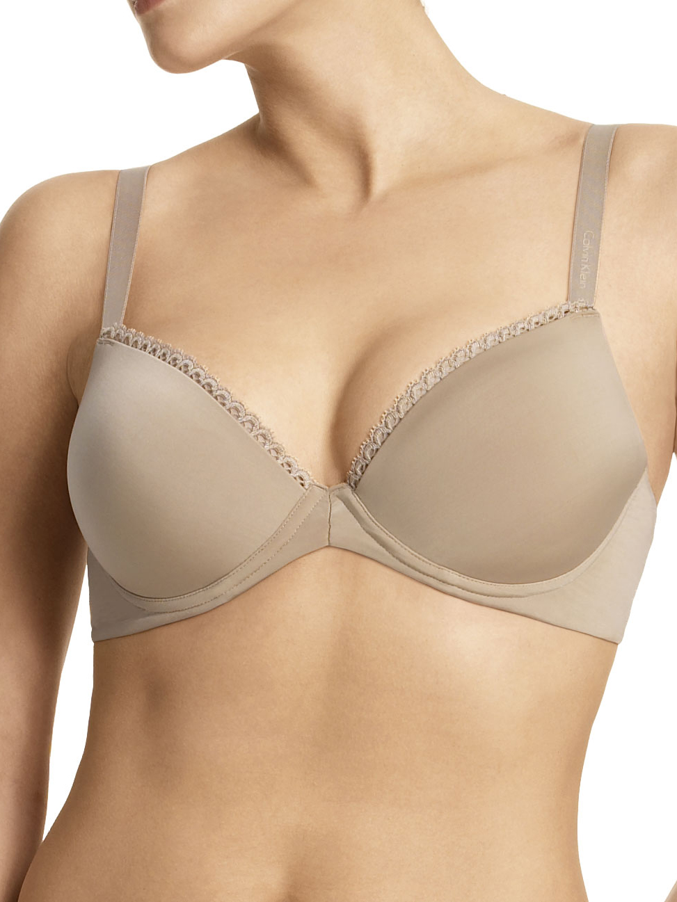 Calvin Klein Women's Seductive Comfort Customized Lift Bra,Dune,30 C 