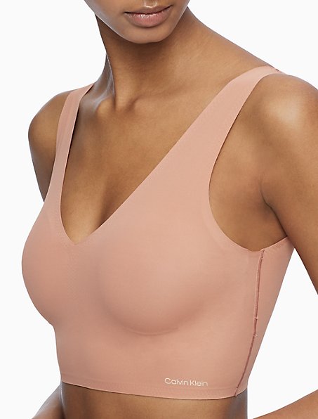 Calvin Klein Women's Invisibles Comfort Seamless Scoop Neck Bralette Bra,  Nymph's Thigh, X-Small at  Women's Clothing store