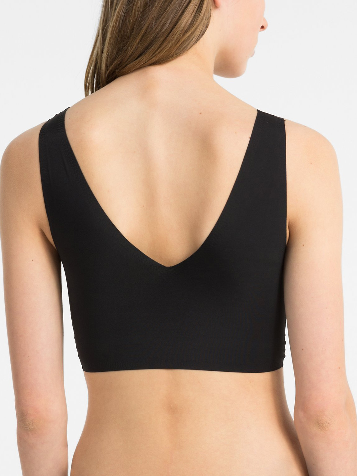 Calvin Klein Women's Invisibles Lightly Lined V Neck Bralette Bare Size  Large for sale online