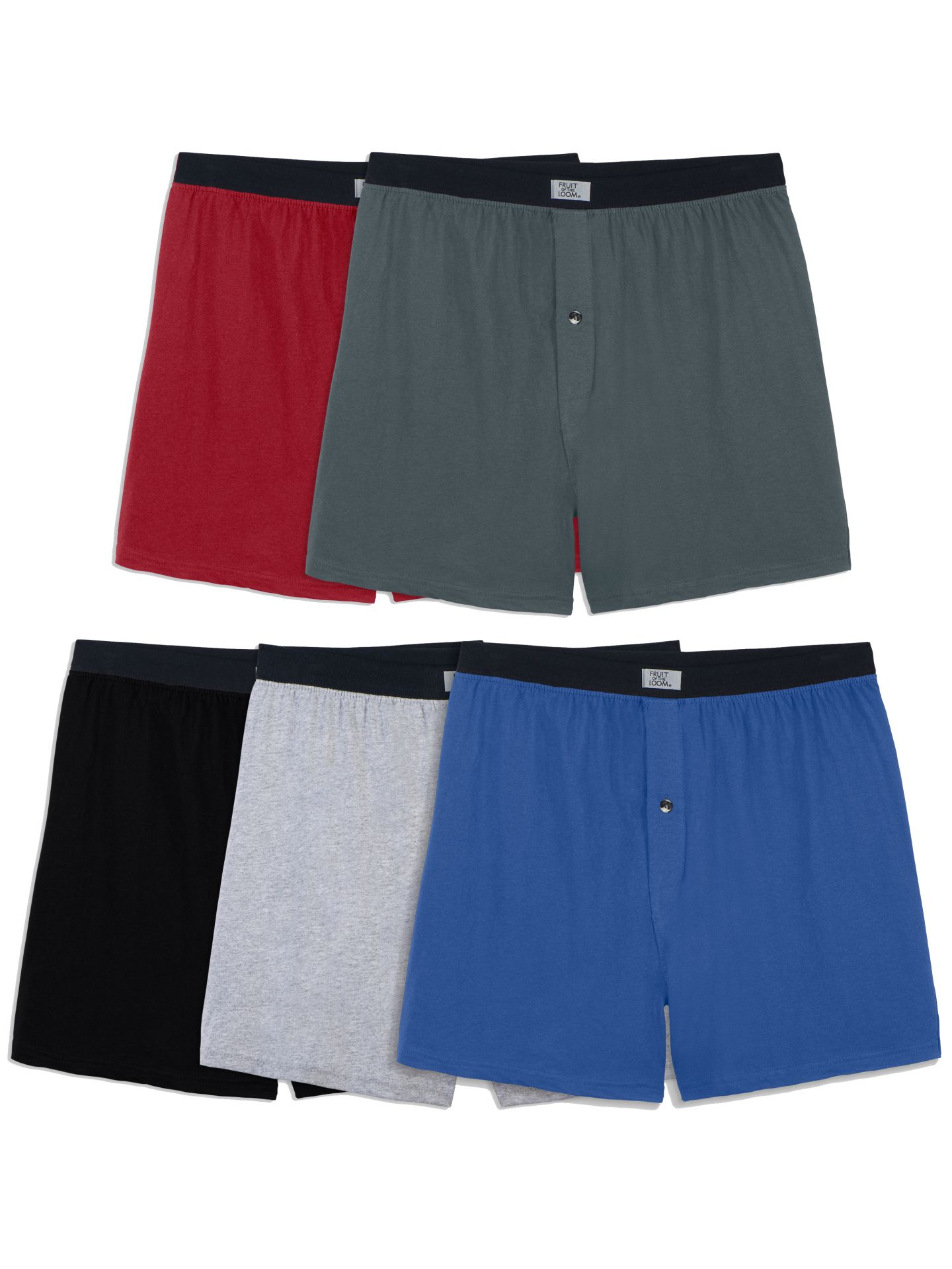 Fruit Of The Loom Herren Solid Knit Boxershorts 5er Pack 5p540tg - Bild 1 von 2