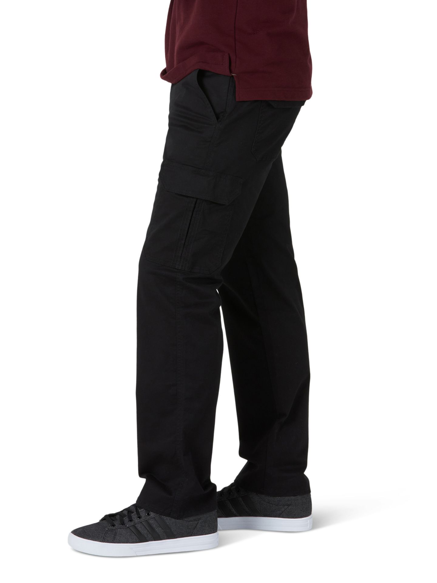 Lee Men's Extreme Comfort Twill Cargo Straight Fit Pant-Black 427
