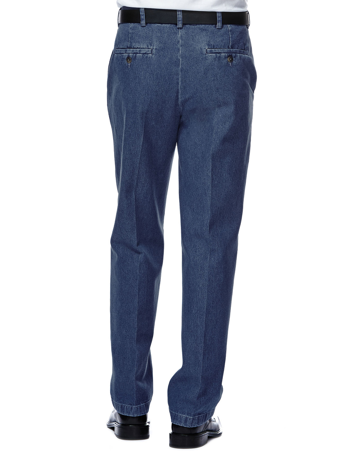 Haggar Work To Weekend Plain Front Denim Pants Expandable Waist 4111442256498 - Picture 2 of 3