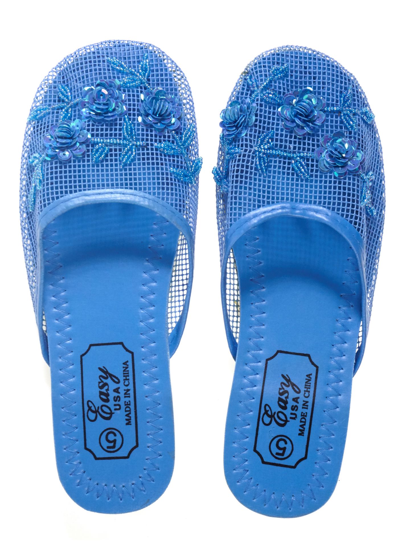 Easy USA Damen Netz Hausschuhe mit Pailletten S788L-SS - Bild 4 von 18