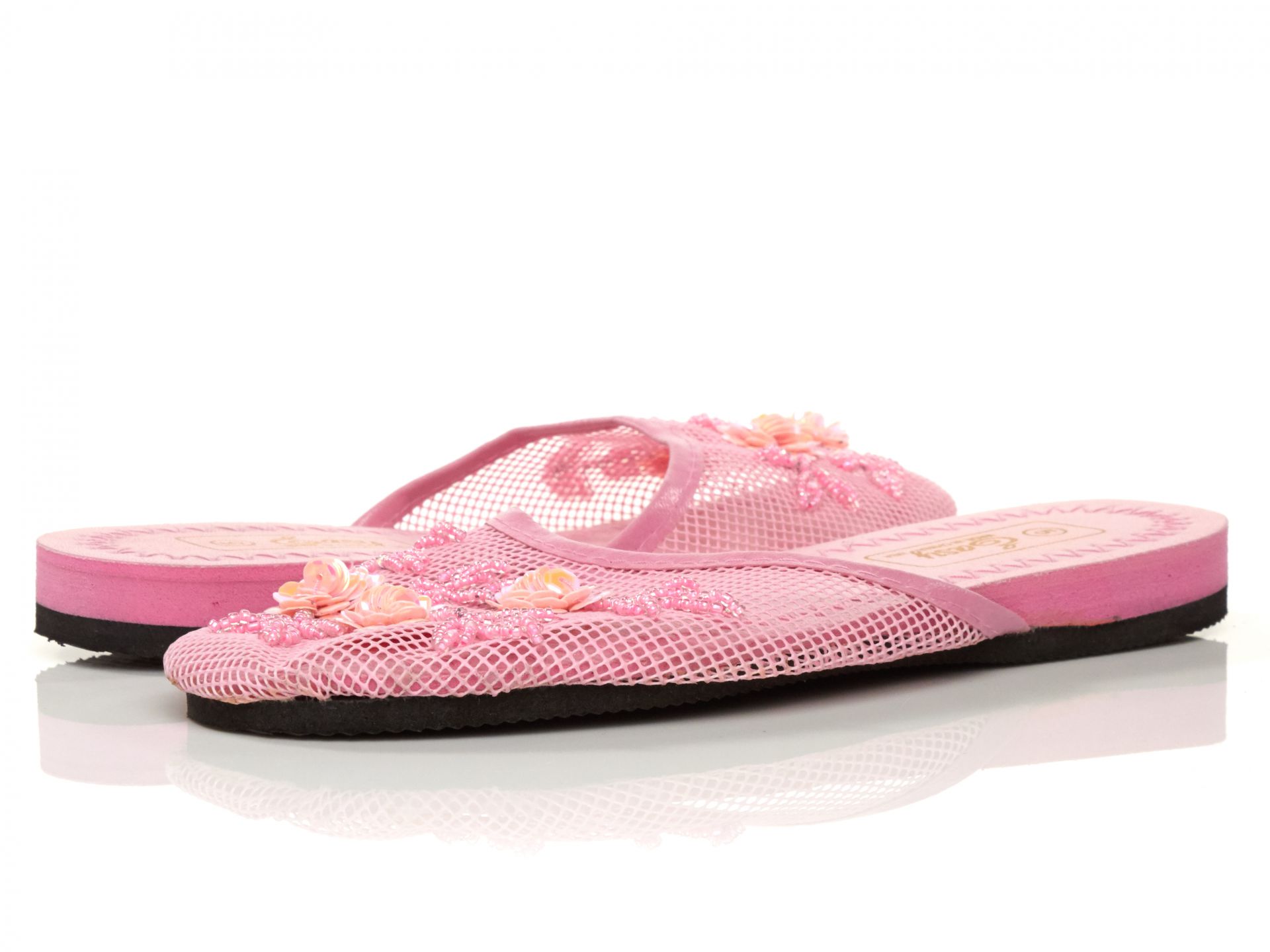 Easy USA Damen Netz Hausschuhe mit Pailletten S788L-SS - Bild 7 von 18