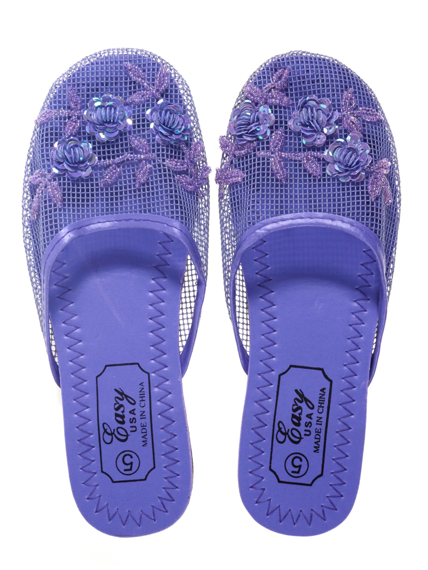 Easy USA Damen Netz Hausschuhe mit Pailletten S788L-SS - Bild 16 von 18