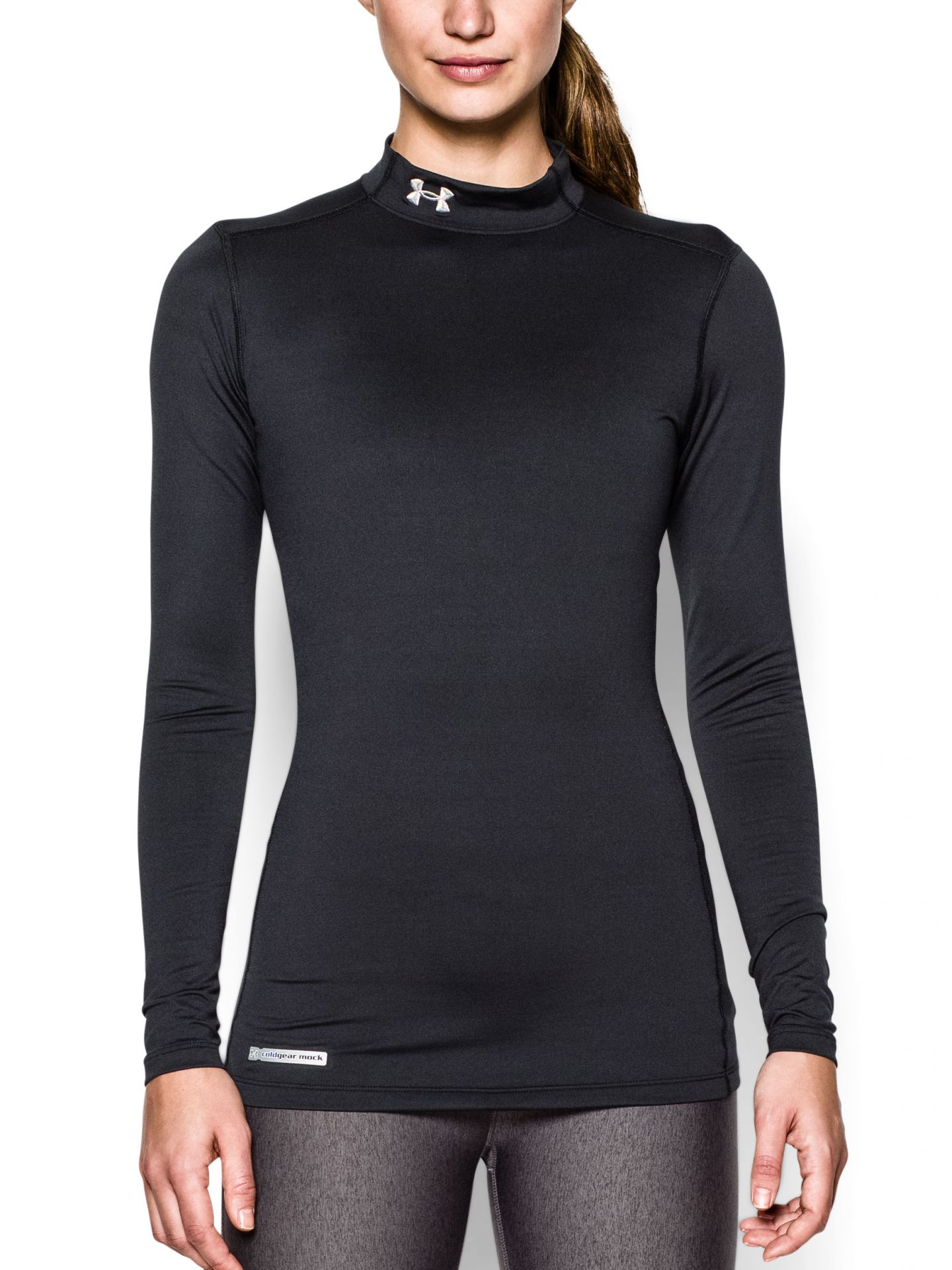 Under Armour Shirt UA Fitted LS Mock ColdGear 1215968 XL Womens Black for  sale online