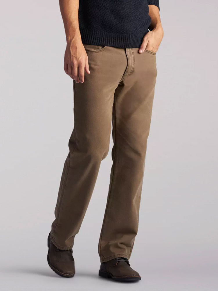 Lee Men's Relaxed Fit Fleece Lined Straight Leg Jeans - Teak 205-5793 | eBay