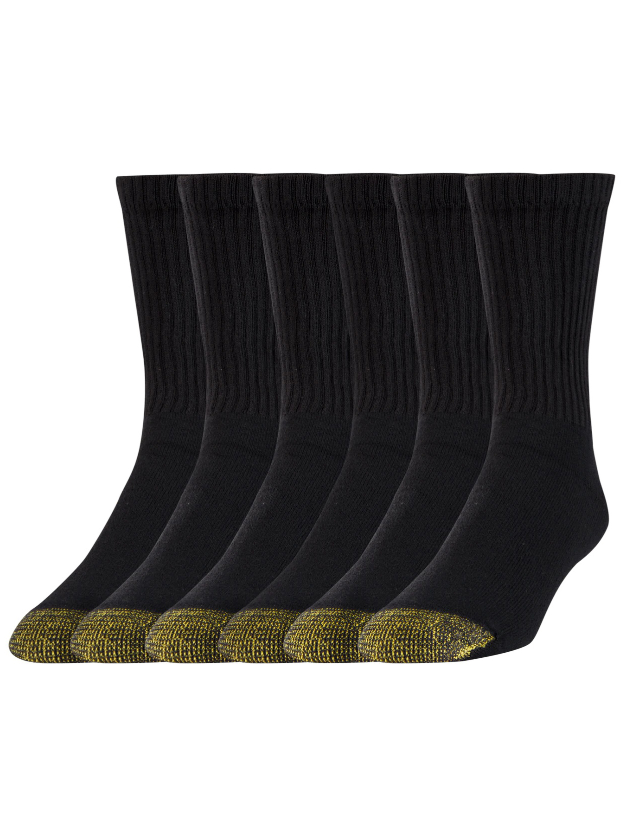 Gold Toe Men's Cotton Short Crew Athletic Sock 6 Pairs Black for sale  online