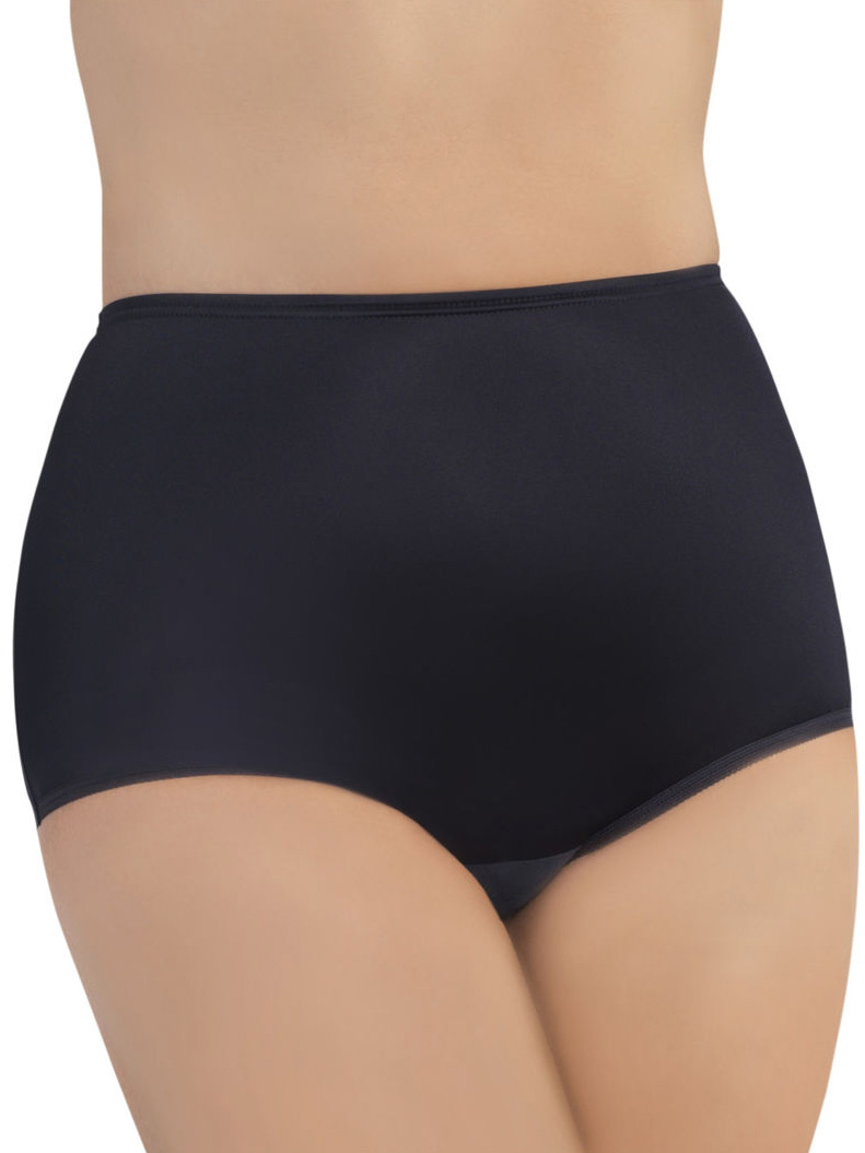 2 Black Panty Vanity Fair Nylon Brief Perfectly Yours Size 6 M 15712 for  sale online