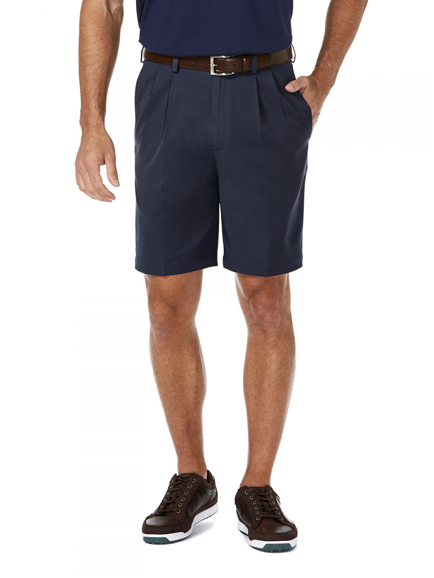 Haggar Cool 18 Pro Stretch klassische plissierte Vorderseite Shorts hs00439 - Bild 5 von 8