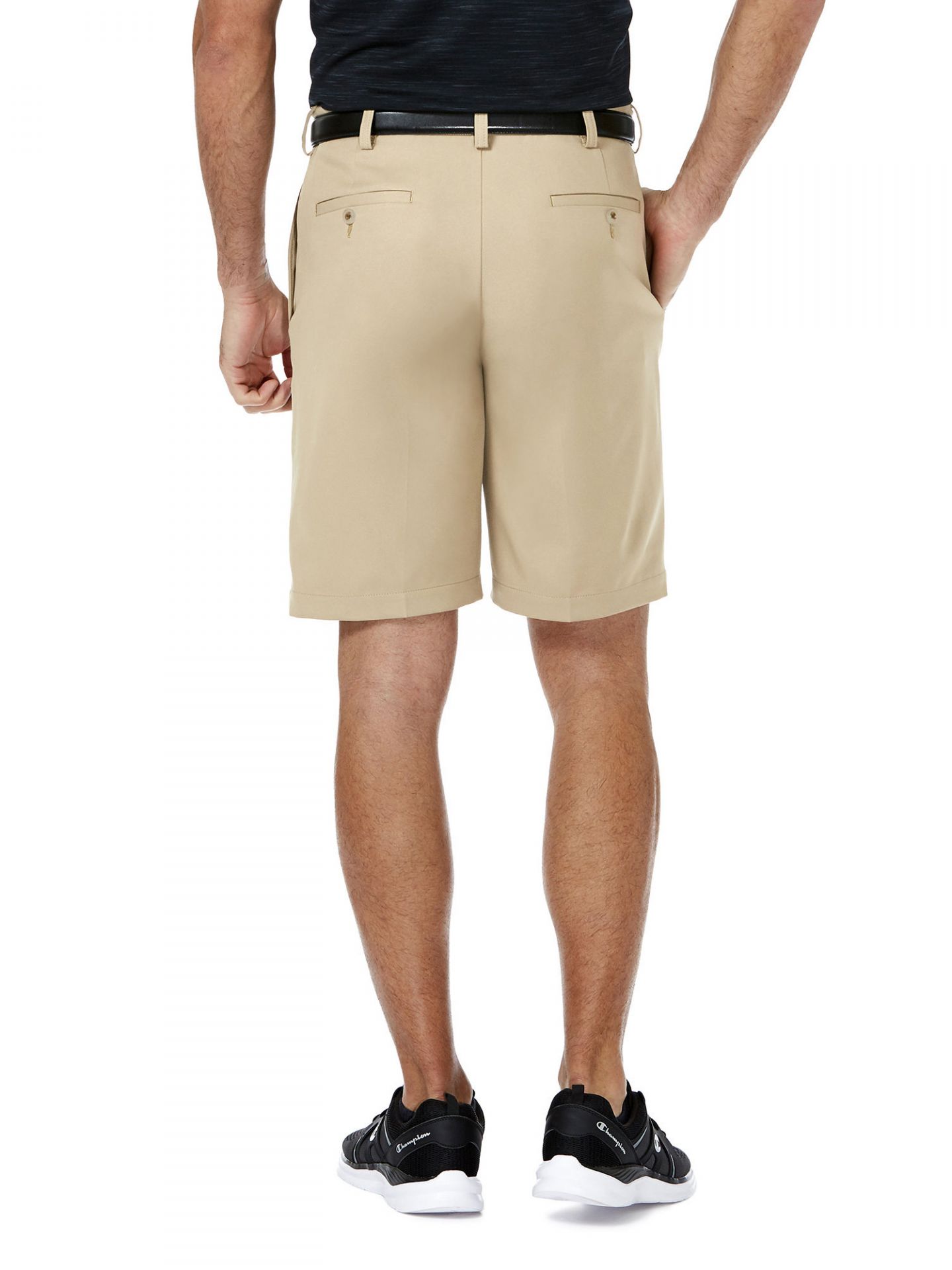 Haggar Cool 18 Pro Stretch klassische plissierte Vorderseite Shorts hs00439 - Bild 2 von 8
