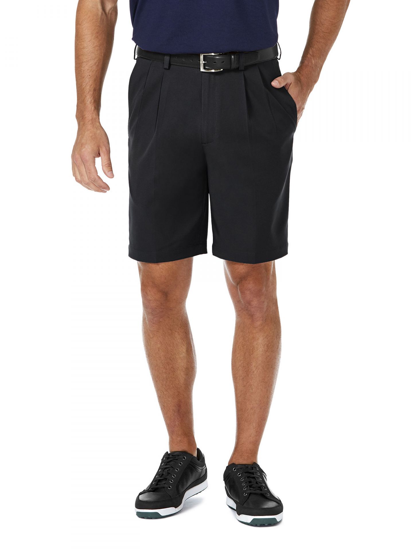 Haggar Cool 18 Pro Stretch klassische plissierte Vorderseite Shorts hs00439 - Bild 3 von 8