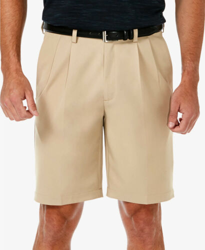 Haggar Cool 18 Pro Stretch klassische plissierte Vorderseite Shorts hs00439 - Bild 7 von 8