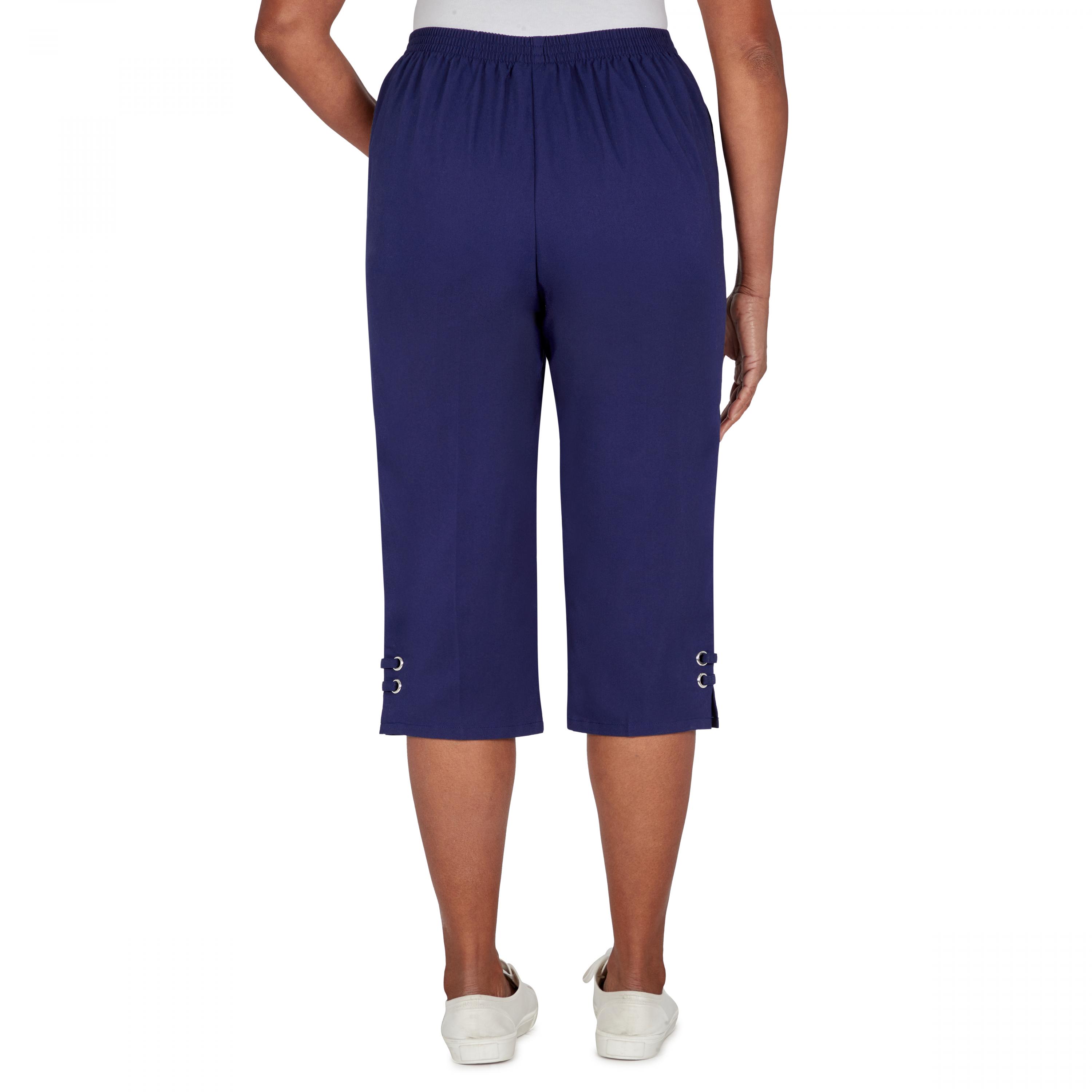 Alfred Dunner Newport Grommet Capri Petite 75702SH - Picture 1 of 4