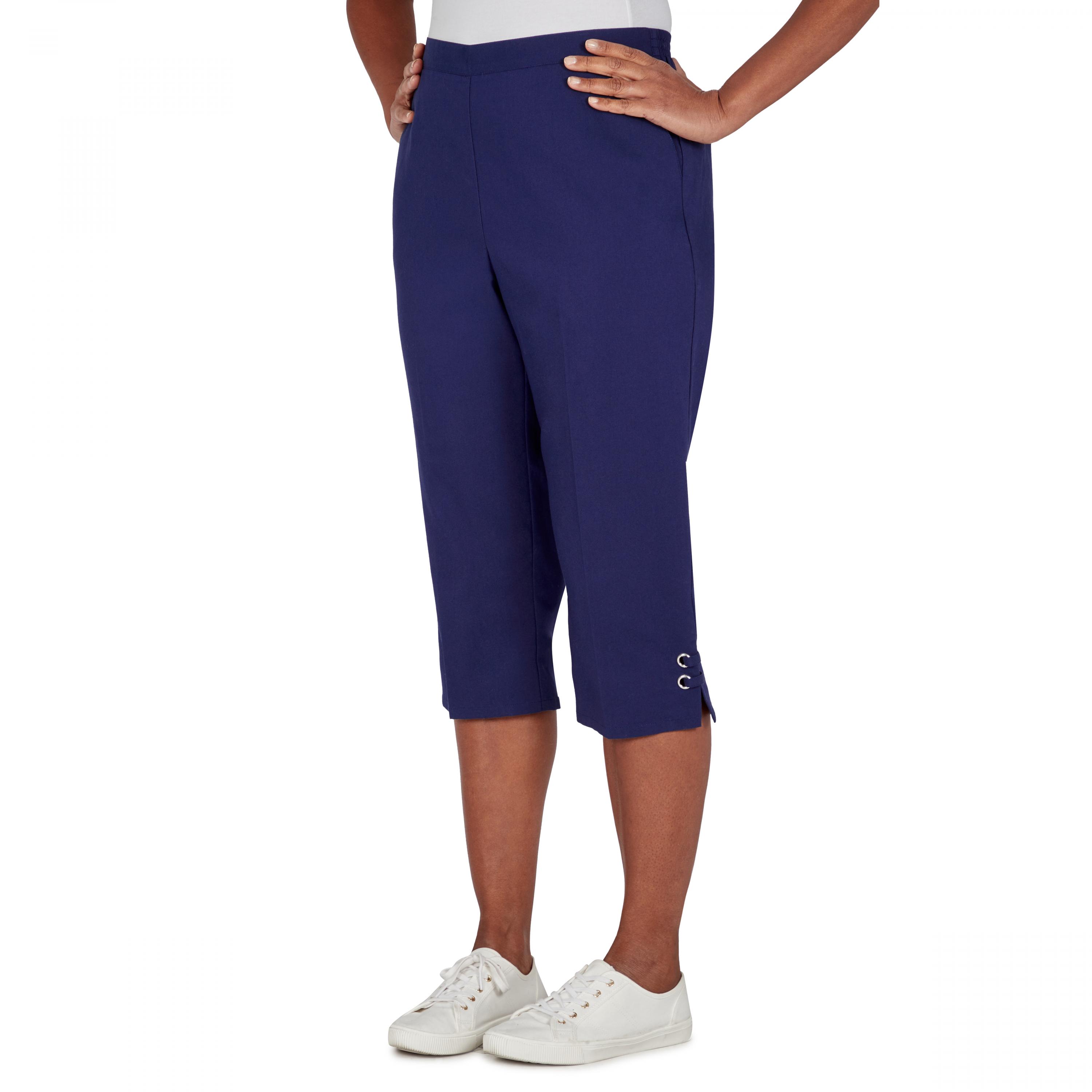 Alfred Dunner Newport Grommet Capri Petite 75702SH - Picture 2 of 4