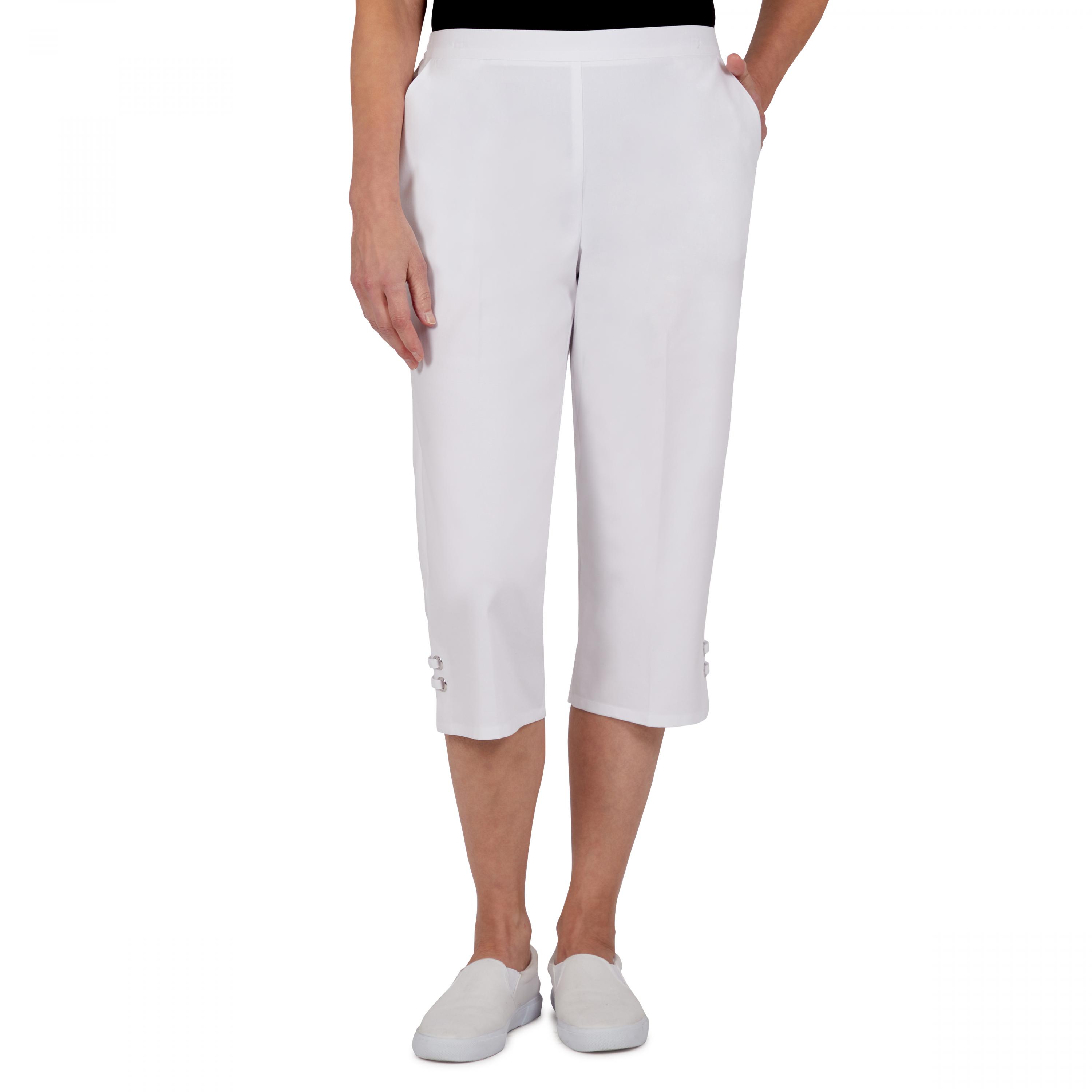 Alfred Dunner Newport Grommet Capri Petite 75702SH - Picture 3 of 4