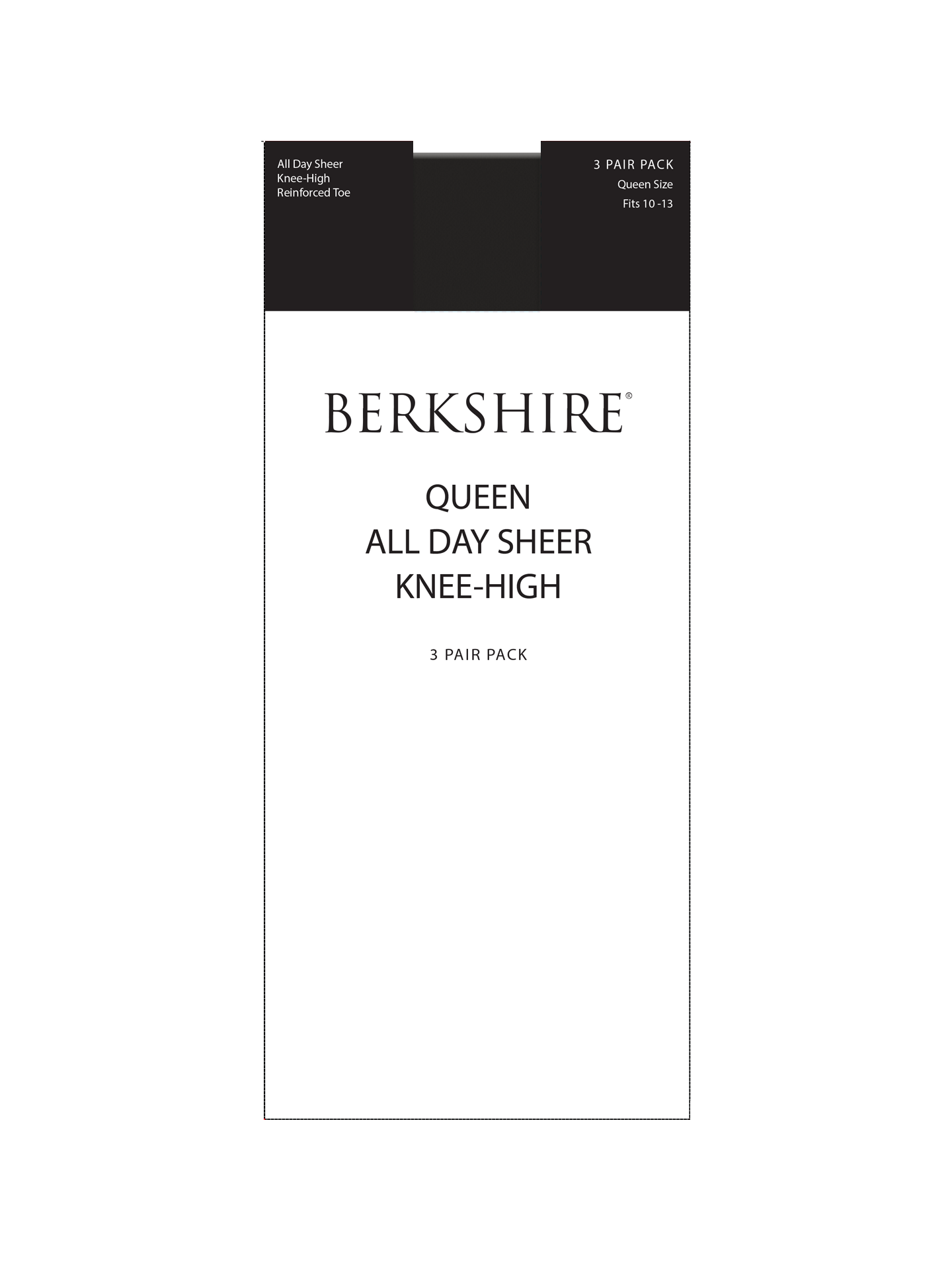Berkshire 3 Pair Pack Queen All Day Sheer Knee High with Reinforced Toe 6728 - Picture 4 of 13