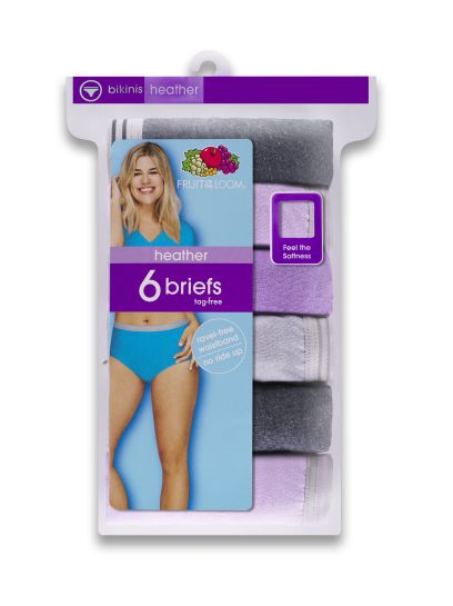 Fruit Of The Loom verschiedene melierte Slips 6er Pack 6DBRIH2 - Bild 3 von 3