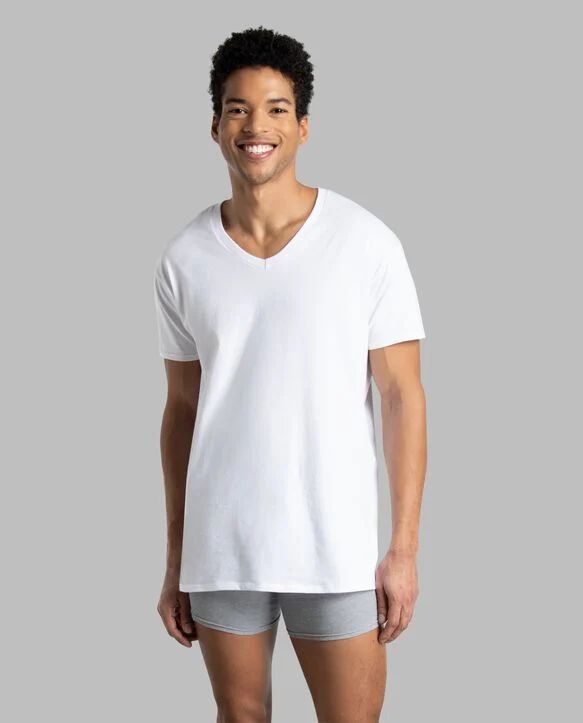 Pack de 3 camisas Fruit Of The Loom blancas cuello en V 2626V - Imagen 1 de 1