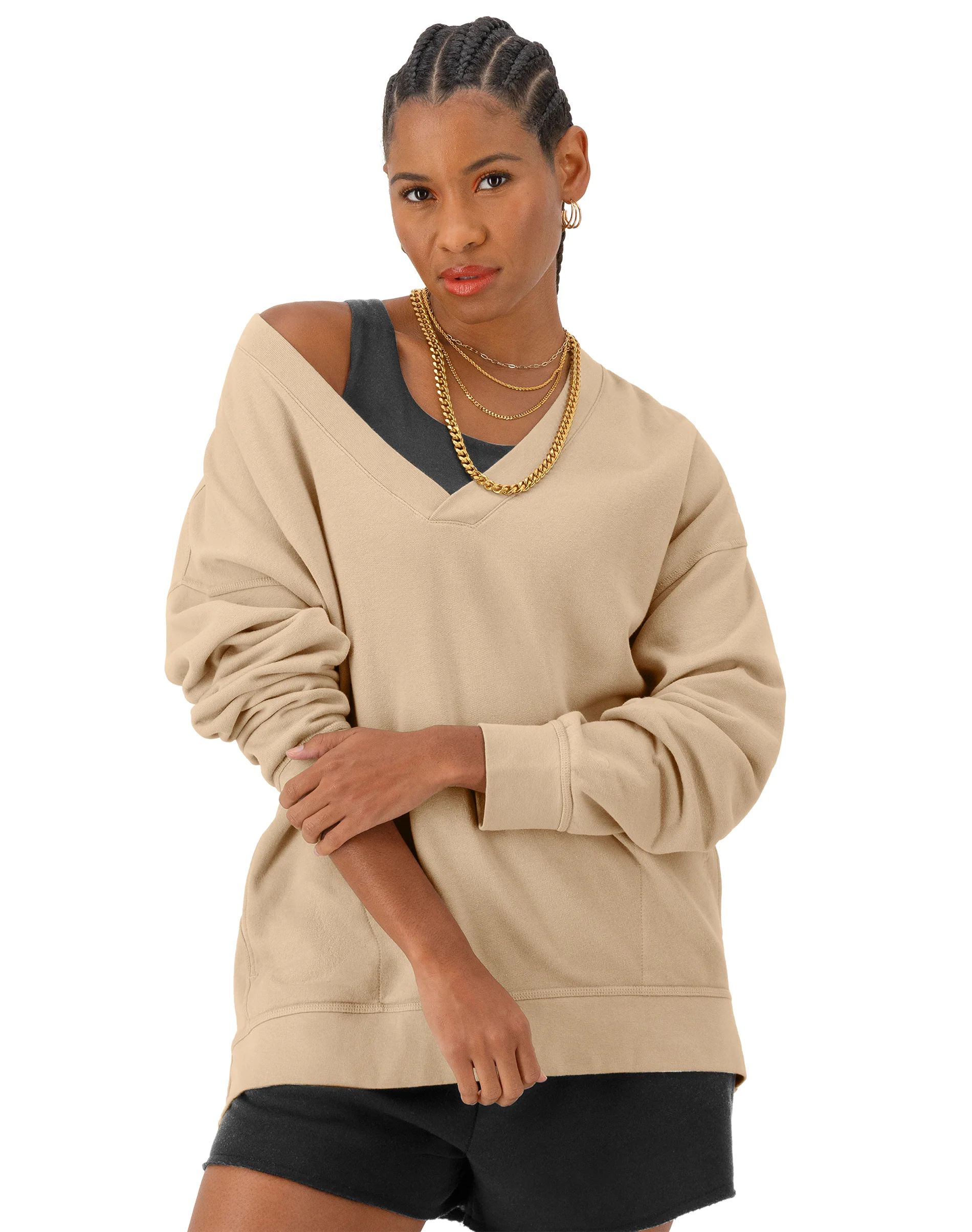 【COLOR iN ID】vintage washing jumper Champion Vintage Wash Oversized V Neck Pullover W8841D | eBay